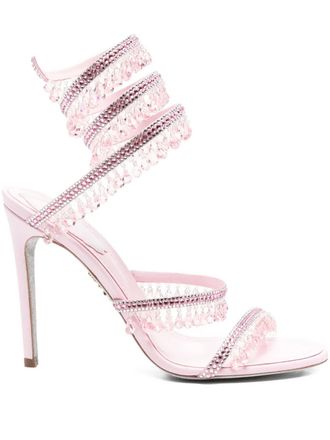 Rene Caovilla 110mm Chandelier crystal-embellished sandals - Pink