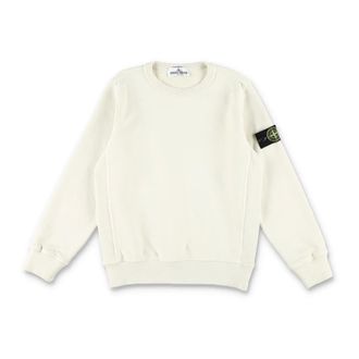 Stone Island Kids Sweatshirts, male, Beige, 10 Y, Cotton Fleece Sweatshirt