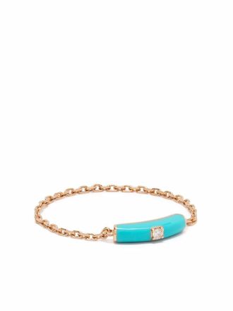 Djula Anello a catena Marbella in oro rosa 14kt con diamanti