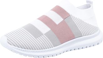 Generic Women Orthopedic Walking Trainers Ladies Wide Fit Slip on Shoes Ladies Fashion Mesh Breathable Comfort Soft Sole Flat Casual Wide Fit Sneakers Running