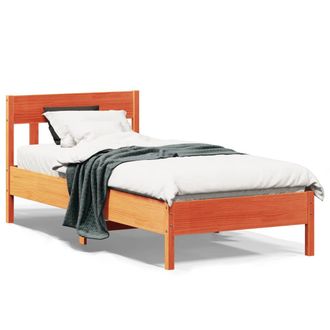vidaXL Estructura De Cama Sin Colch&oacute;n Madera De Pino Marr&oacute;n 90x200 Cm Vidaxl