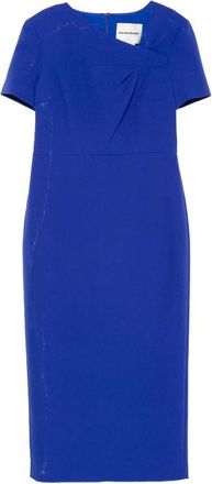 Roland Mouret Asymmetric Pleated Midi Dress