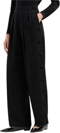 Emporio Armani Technische Cady Broek - Dames - Wijde Broeken - Zwart - L - Broeken