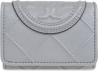 Tory Burch Fleming Soft Wallet - Dames - Portefeuilles - Grijs - ONE Size - Leer - Accessoires