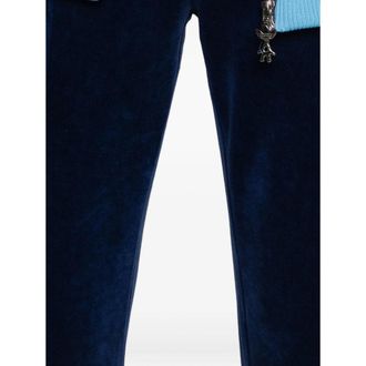 adidas Velvet-Effect Cotton Track Pants - Blue
