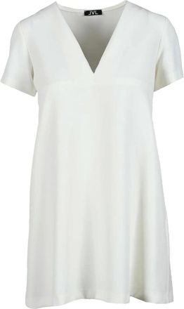 Lvl Level Vibes Level White Deep V-Neck Relaxed Fit Mini Dress