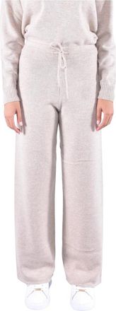 MC2 Saint Barth Cambon Palazzo Broek - Dames - Wijde Broeken - Beige - M - Wol - Broeken