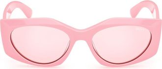 Emilio Pucci Geometric 55mm Sunglasses in Shiny Pink /Bordeaux at Nordstrom
