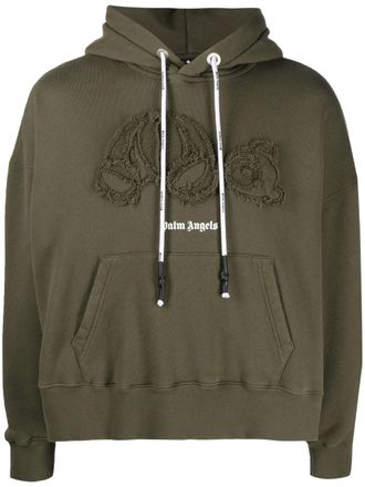 Palm Angels bear-motif hoodie - men - Cotton - L - Green