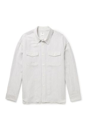 Visvim Lumber Striped Wool and Linen-Blend Twill Shirt