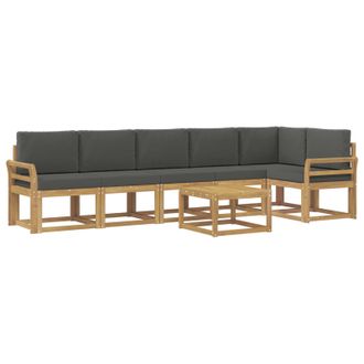 vidaXL Conjunto De Sof&aacute;s De Exterior 7 Pcs Blanco Y Antracita Vidaxl