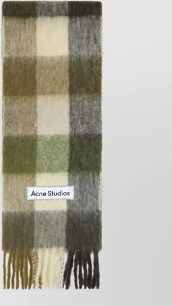 Acne Studios checked mohair-blend scarf
