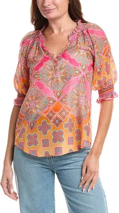 Hale Bob Silk-Blend Eileen Blouse