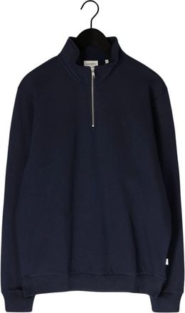 Les Deux Norregaard Tonal Half-Zip Sweatshirt - Heren - Vesten met rits - Blauw - L - Katoen - Hoodies & sweatvesten
