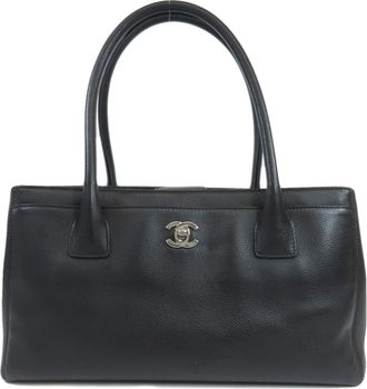 Chanel Black Leather Tote Bag (Pre-Owned)