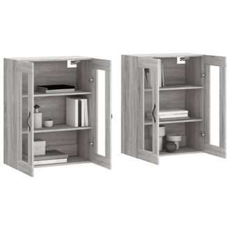 Berkfield Home Wall Mounted Cabinets 2 pcs Grey Sonoma Engineered Wood