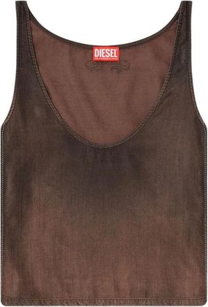 Diesel Ombre-effect Cropped Top - Dames - Tops zonder mouwen - Bruin - S - Tops
