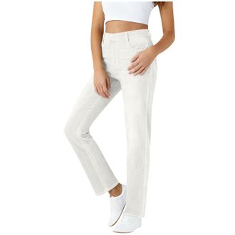 Generic Jeans for Women Elastic Waist Straight Leg Slim Fit Denim Trousers Classic Everyday Lounge Pants Streetwear Pull On Pants Stylish Full Length Bottoms 