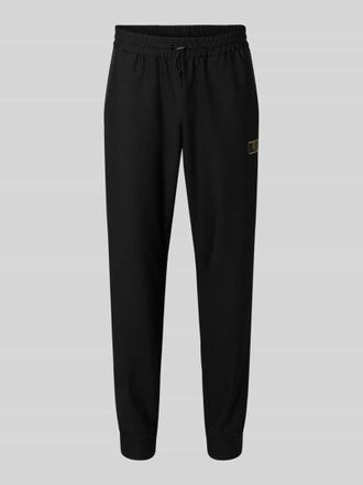 Emporio Armani Regular Fit Sweatpants mit Strukturmuster in Black, Gr&ouml;&szlig;e XXL