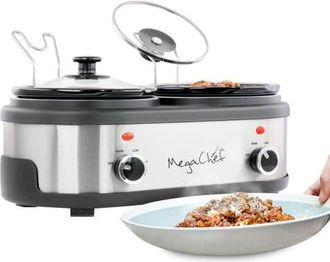 MegaChef Dual 1.5 Quart Crock Buffet Slow Cooker in Grey at Nordstrom