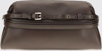 Moschino Clutch svasata in pelle ovina liscia con fettucce