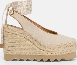 Stella McCartney 130mm Gaia Ankle-Tie Wedge Espadrilles