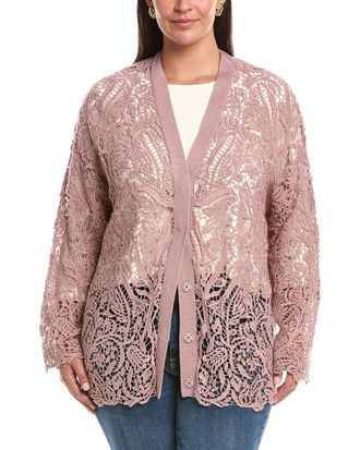 Marina Rinaldi Plus Fonte Wool-Blend Cardigan