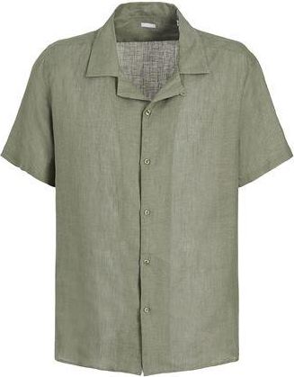 8 by YOOX LINEN CAMP-COLLAR S/SLEEVE SHIRT