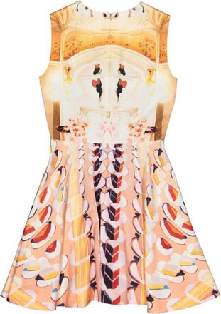 Mary Katrantzou Orange Printed A-Line Dress Size S