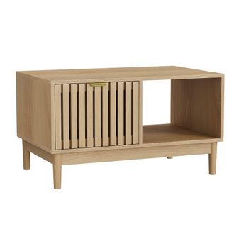 Urban Meuble Mesa de centro efecto roble con caj&oacute;n, 80 cm