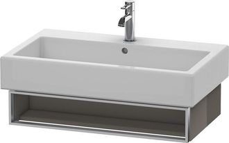 Duravit Unidad De Lavabo Vero 6006 De Duravit Montada En La Pared, Con 1 Compartimento Abierto Incl. Toallero, 750mm, Color (frente/cuerpo): Laca De Color Gri