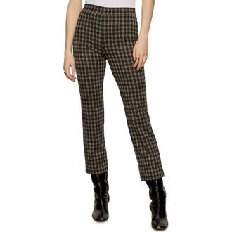 Sanctuary Carnaby Metallic Plaid Mid Rise Crop Pants in Shine On Brown at Nordstrom, Size Small
