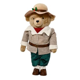 MondoViro Oso de peluche navide&ntilde;o campestre con gorro, 45 x 28 cm, 88 h