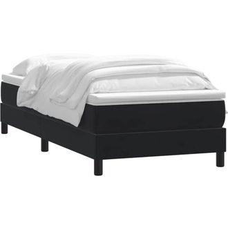 vidaXL Cama Box Spring Con Colch&oacute;n Cuero Sint&eacute;tico Negro 80x220 Cm Vidaxl