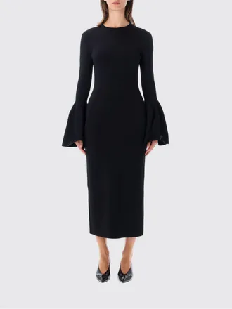 Stella McCartney Cr&ecirc;pe Sheath Midi Dress with Flared Long Sleeves