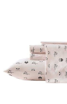 Betsey Johnson XOX Bling Kitty Microfiber Sheet Set in Ivory at Nordstrom Rack, Size Queen