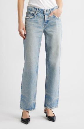 Moussy Vintage Wildwood Ankle Straight Leg Jeans in Light Blue at Nordstrom, Size 31
