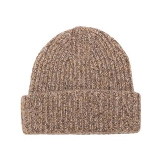 Soft Goat Geborstelde Muts - Dames - Hoeden - Bruin - ONE Size - Wol - Accessoires