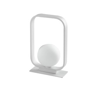 Luce-Ambiente-Design l&aacute;mpara de Mesa Roxy en Aluminio y Vidrio Blanco Satinado