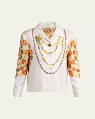 Versace Printed Silk Twill Shirt