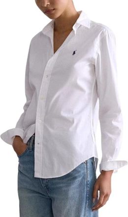 Ralph Lauren Klassiek Katoenen Overhemd - Dames - Overhemden - Wit - XL - Katoen - Overhemden