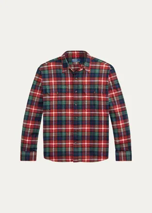 Polo Ralph Lauren Mens Classic-Fit Plaid Flannel Workshirt