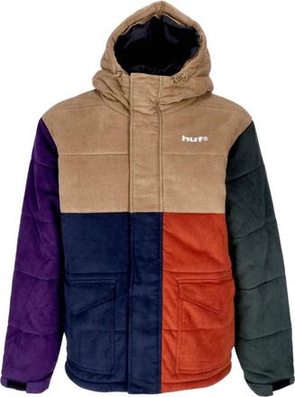 HUF Fluweel Ge&iuml;soleerde Jas Khaki - Heren - Gewatteerde jassen - Veelkleurig - XL - Leer - Jassen