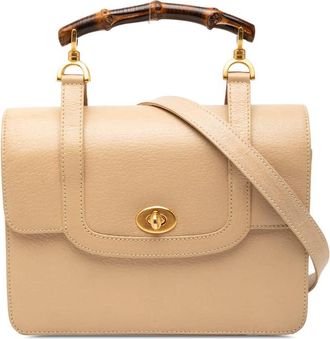 Gucci Pre-owned Gucci Calfskin Turnlock Bamboo Top Handle Bag Ladies 3VVP418EOEFJ1GL2