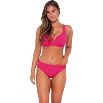 Sunsets Vienna V-Wire Bikini Swimsuit Top - D Cup in Begonia Sandbar Rib at Nordstrom, Size 36