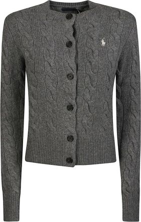 Polo Ralph Lauren Wol en kasjmier kabelgebreid vest - Dames - Vesten - Grijs - M - Wol - Truien & Vesten