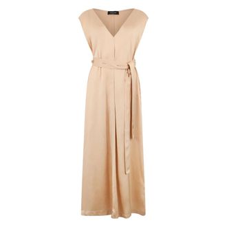 Fabiana Filippi Midi Dresses, female, Beige, Size: XS Long Dress With V-Neck