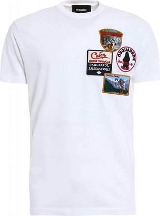 Dsquared2 Mens Patch Detailed Cotton T-Shirt In White
