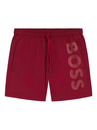 BOSS Zwembroek met logodetail - Rood