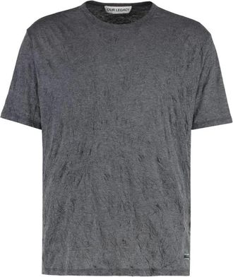 Our Legacy Crinkle Texture T-Shirt - Heren - T-shirts - Grijs - XL - Tops